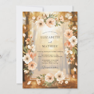 Apricot Ethereal Woodland Wedding Invitation