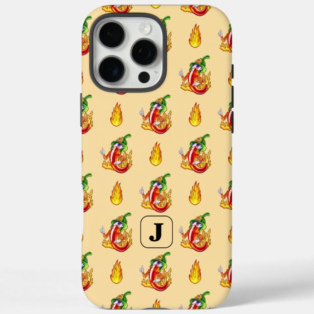 Apricot Firefighter Chilli Character & Fire Design Case-Mate iPhone Case (Back)