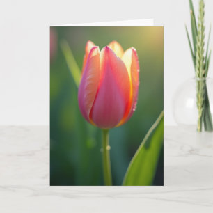 Apricot Floral Mothers Card