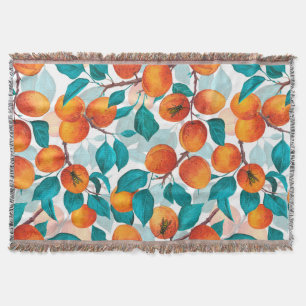 Apricot garden 4 throw blanket