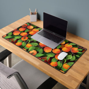 Apricot garden  on dark green desk mat