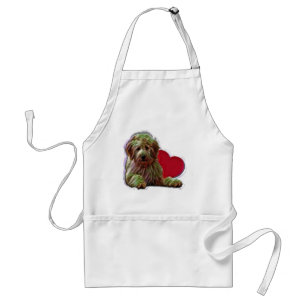 Apricot Goldendoodle Heart Standard Apron