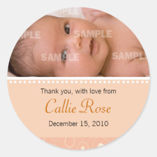 Apricot Gumdrop Baby Message Sticker