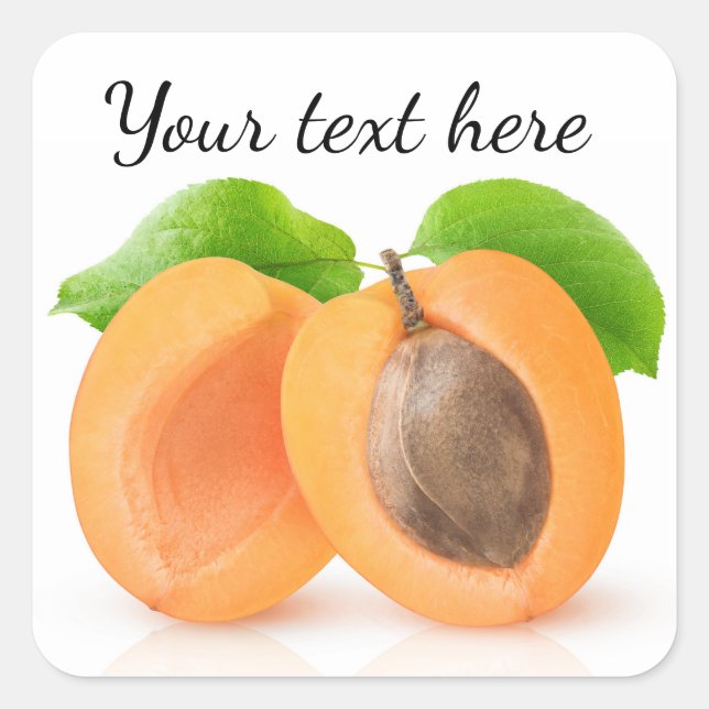 Apricot halves square sticker (Front)
