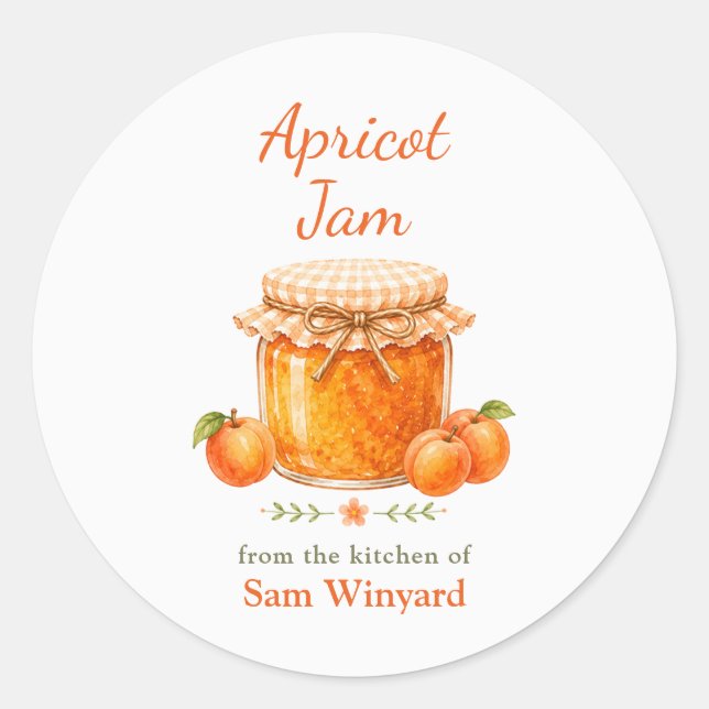 Apricot Jam Homemade Kitchen Label (Front)