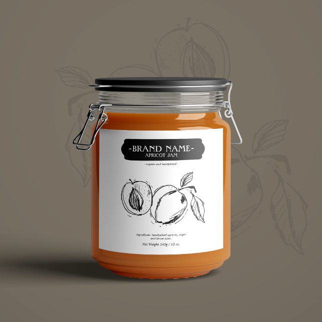 Apricot Jam Jar Label Packaging Design (Creator Uploaded)