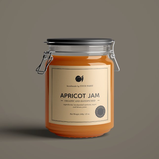 Apricot Jam Jar Label Packaging Design (Creator Uploaded)
