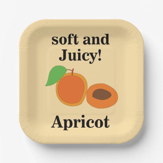Apricot Juicy Fruit Party Paper Plate (Front)