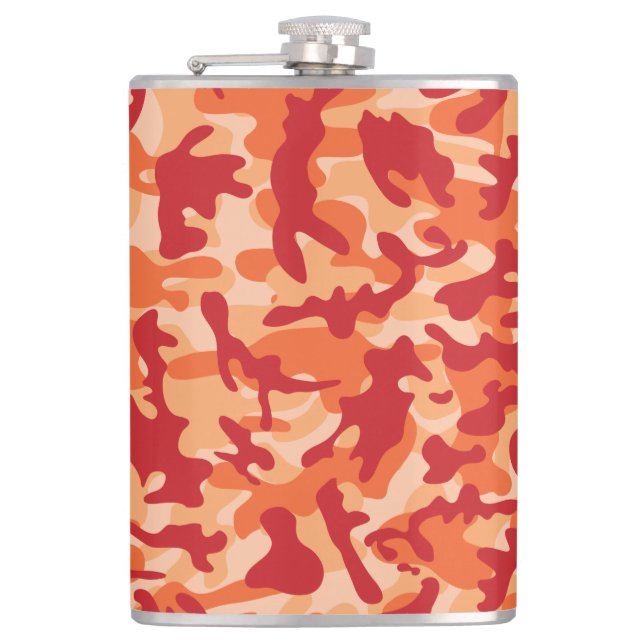 Apricot Lava Camouflage  Hip Flask (Front)