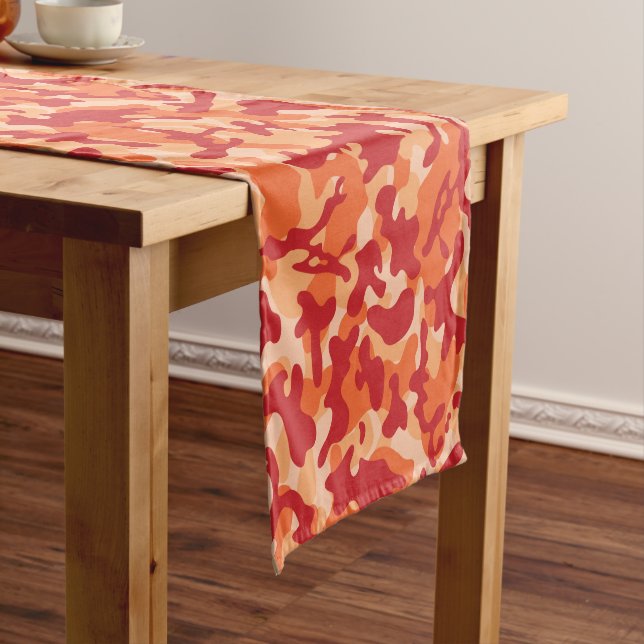 Apricot Lava Camouflage Long Table Runner (In Situ)