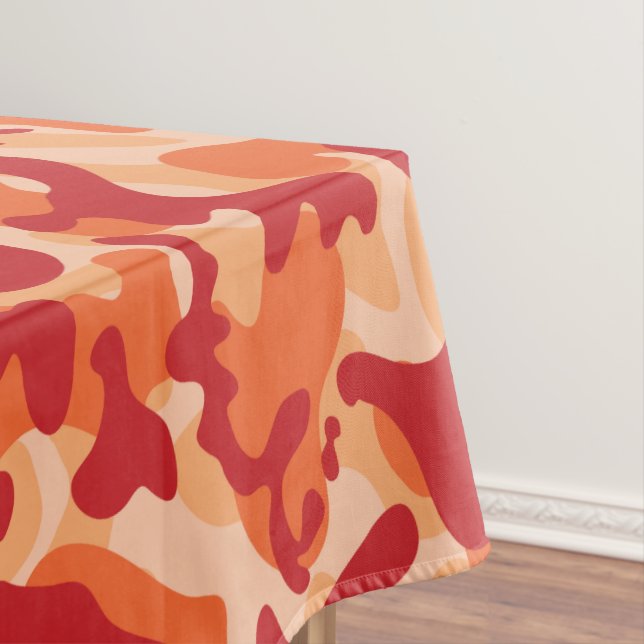 Apricot Lava Camouflage Tablecloth (In Situ)