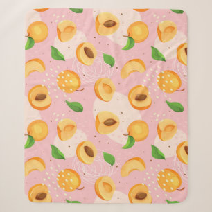 Apricot, leaves, seamless vintage texture. sherpa blanket