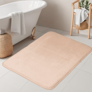 Apricot Light Peach Minimalist Solid Colour  Bath Mat