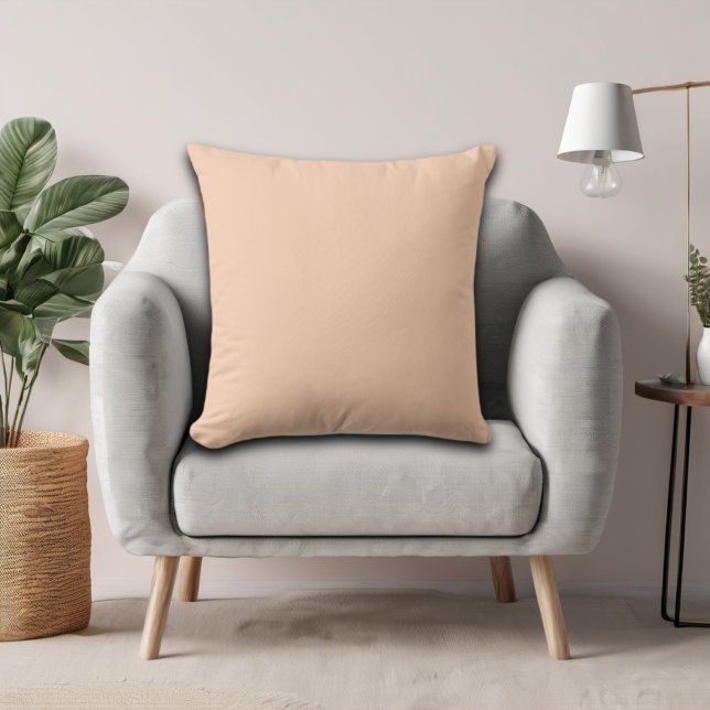 Apricot Light Peach Minimalist Solid Colour  Cushion (Creator Uploaded)