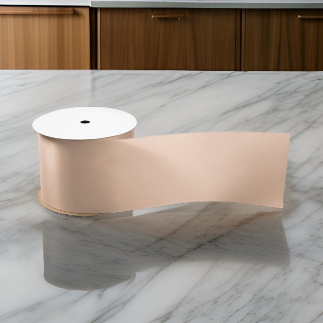 Apricot Light Peach Minimalist Solid Colour  Satin Ribbon (Creator Uploaded)