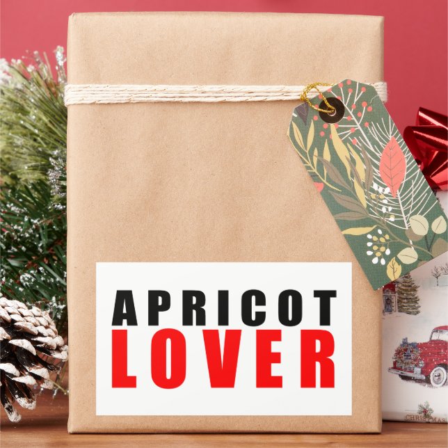 Apricot lover rectangular sticker (Holiday)