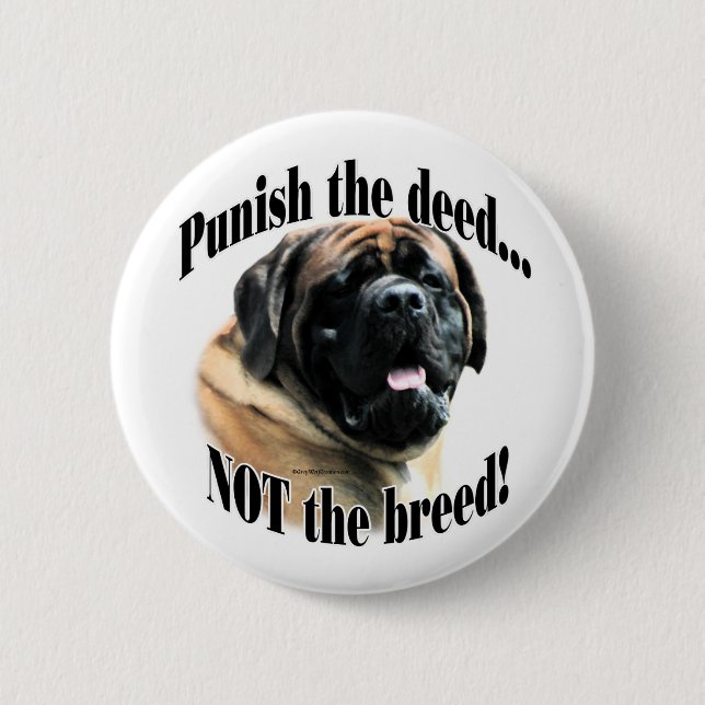 Apricot Mastiff Punish the Deed Button (Front)
