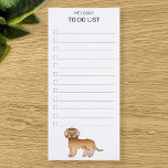 Apricot Mini Goldendoodle Cartoon Dog To Do List Magnetic Notepad<br><div class="desc">Destei's original cartoon illustration of a cute apricot coat colour miniature Goldendoodle breed dog. The top has two personalizable text areas for a title. There are also 12 checkboxes with lines next to them for writing tasks to do or shopping lists,  for example.</div>