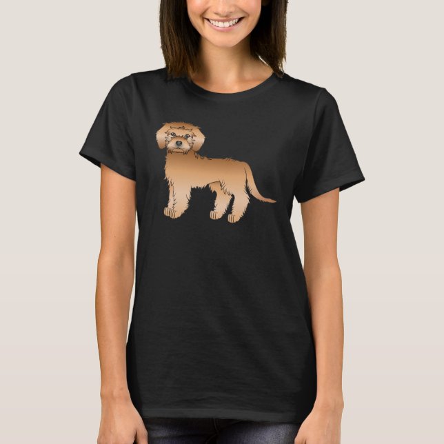 Apricot Mini Goldendoodle Cute Cartoon Dog T-Shirt (Front)