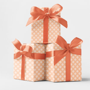 Apricot Monochrome Polka Dot Pattern Wrapping Paper