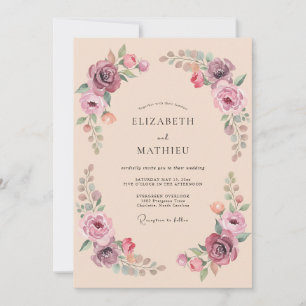 Apricot Opulent Autumn Wedding Invitation