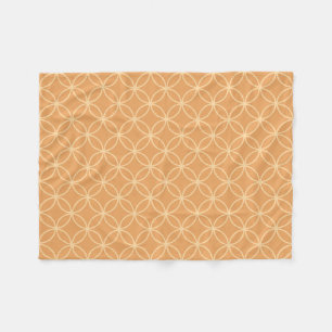 Apricot orange and peach cream petal circles fleece blanket
