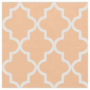 Apricot Orange Moroccan Quatrefoil Fabric
