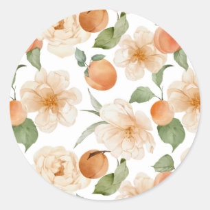 Apricot Orchard Botanical Floral Wedding Sticker