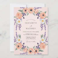 Apricot Pale Lilac Wreath Wedding