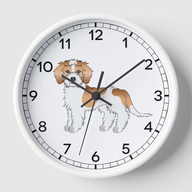 Apricot Parti-colour Mini Goldendoodle Dog Clock (Front)