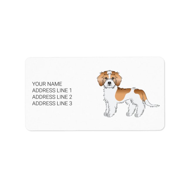 Apricot Parti-colour Mini Goldendoodle Dog Label (Front)