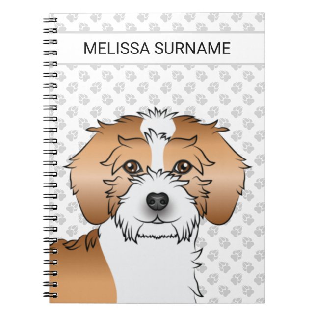 Apricot Parti-colour Mini Goldendoodle Dog Notebook (Front)