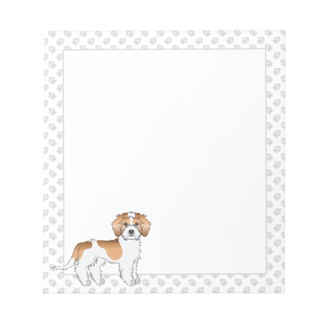 Apricot Parti-colour Mini Goldendoodle Dog Notepad (Front)
