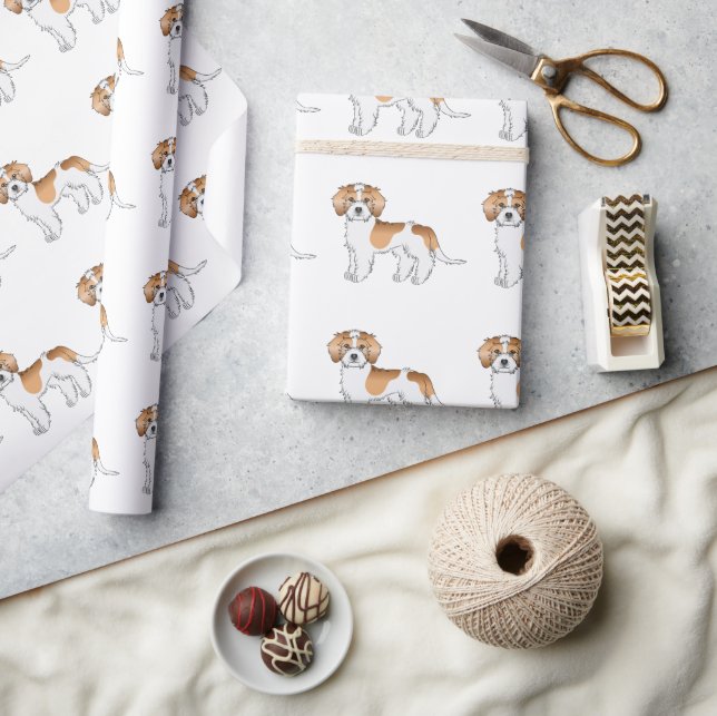 Apricot Parti-colour Mini Goldendoodle Dog Pattern Wrapping Paper (Crafts)