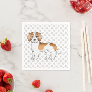 Apricot Parti-colour Mini Goldendoodle Dog & Paws Napkin