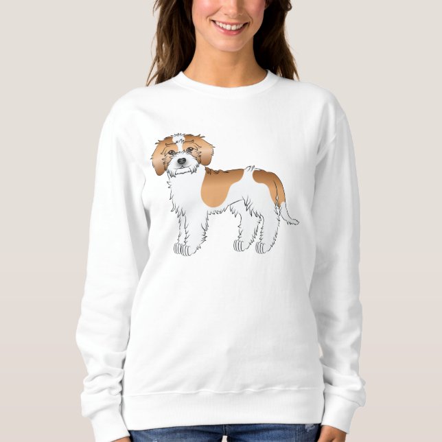 Apricot Parti-colour Mini Goldendoodle Dog Sweatshirt (Front)