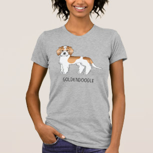 Apricot Parti-colour Mini Goldendoodle Dog & Text T-Shirt