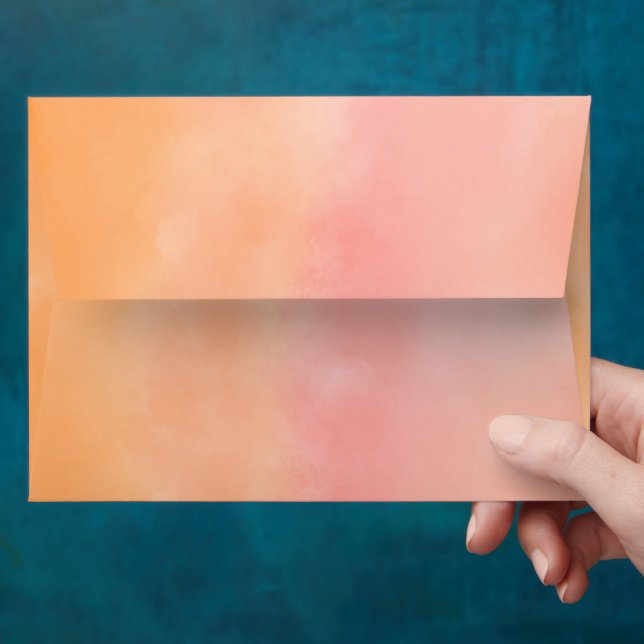 Apricot Peach Ombre Envelope (Hand)