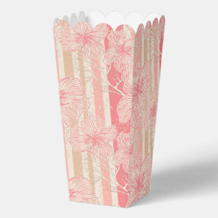 Apricot peach pink floral striped pattern favour box