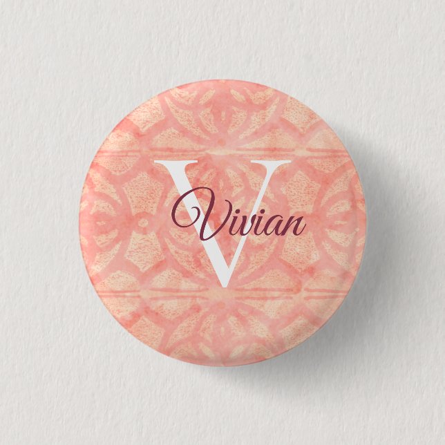 Apricot Pink 3 Cm Round Badge (Front)