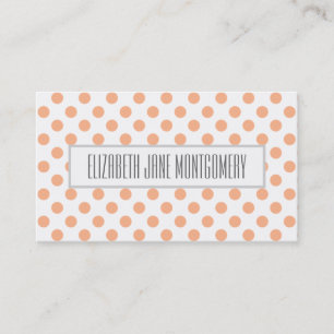 Apricot Polkadot Modern Appointment Business Card