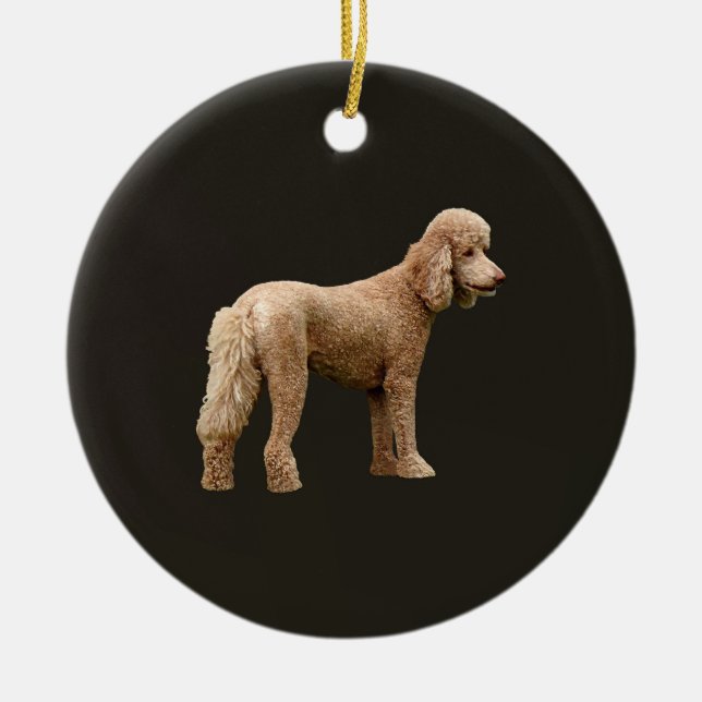 Apricot Poodle Ceramic Tree Decoration (Front)