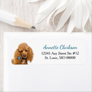Apricot Poodle Dog Butterfly Wonder Return Address