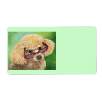 Apricot Poodle n Sunglasses Address Label
