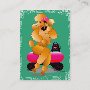 Apricot Poodle Retro Telephone Business Card