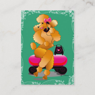 Apricot Poodle Retro Telephone Business Card