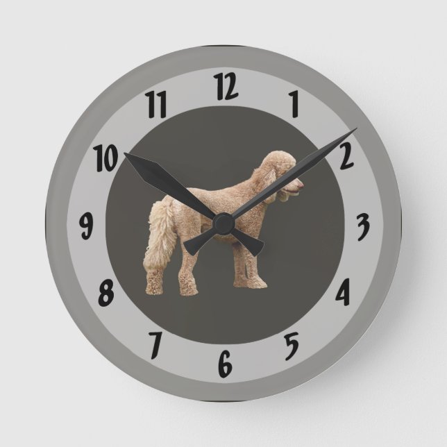 Apricot Poodle Round Clock (Front)