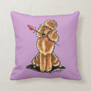 Apricot Poodle Sweetheart Valentines Cushion