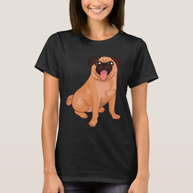 Apricot Pug Design 335 T-Shirt (Front)