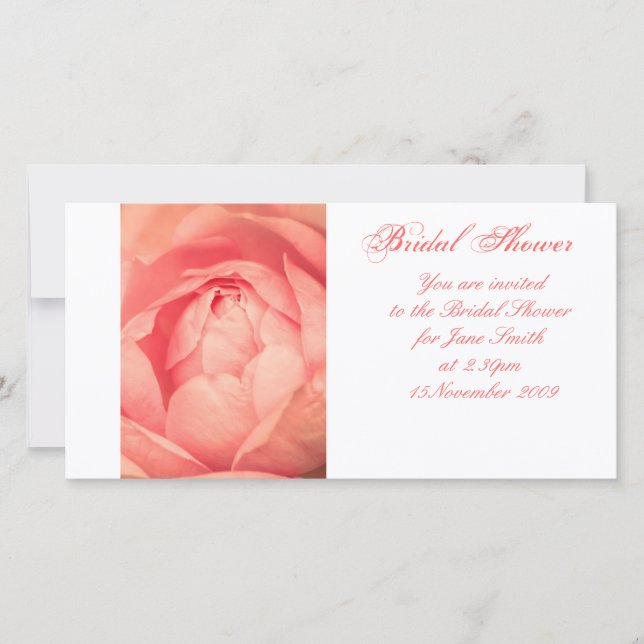 Apricot Rose - Bridal Shower Invitation (Front)